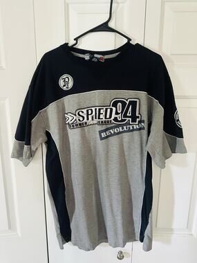 Vintage 1994 PJM Speed 94 Summer League Revolution Men's T-Shirt Gray Black XL